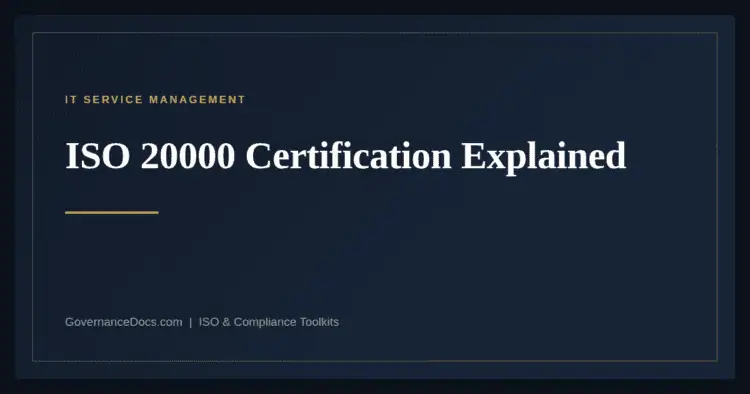 ISO 20000 Certification — guide from Governance Docs