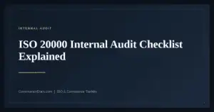 ISO 20000 Internal Audit Checklist — guide from Governance Docs
