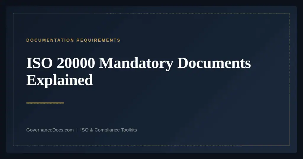 ISO 20000 Mandatory Documents — guide from Governance Docs