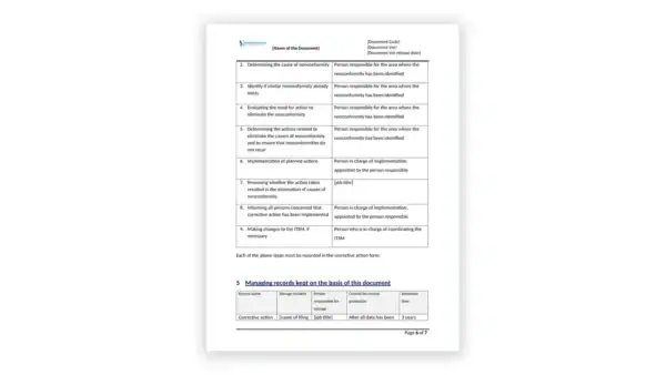 ISO 20000 toolkit sample: ISO 20000 ITSM Procedure for the Management of Nonconformance