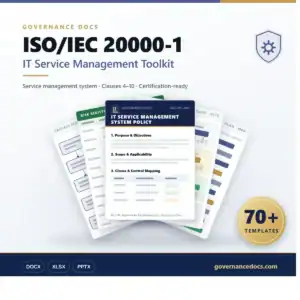 Governance Docs ISO/IEC 20000-1 IT Service Management Toolkit for compliance.
