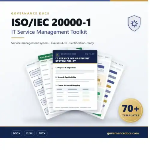 Governance Docs ISO/IEC 20000-1 IT Service Management Toolkit for compliance.