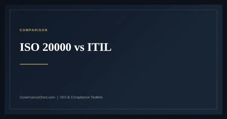ISO 20000 vs ITIL — guide from Governance Docs
