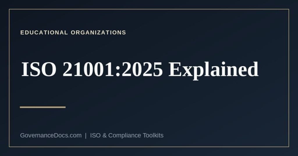 ISO 21001 educational organization management systems