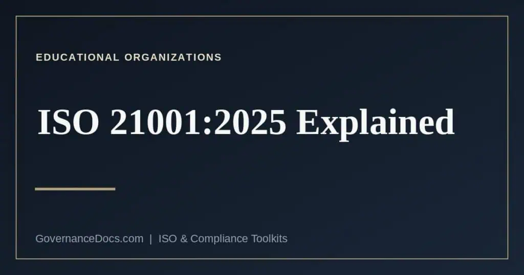 ISO 21001 educational organization management systems