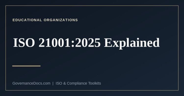ISO 21001 educational organization management systems