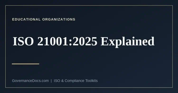 ISO 21001 educational organization management systems