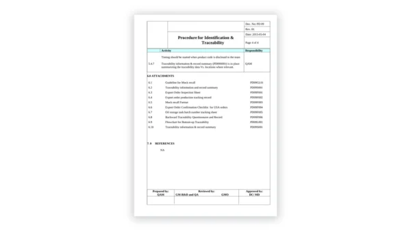 iso-22000 sample: PD09-Identification and traceability