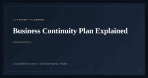 Business Continuity Plan — guide from Governance Docs