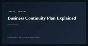 Business Continuity Plan — guide from Governance Docs