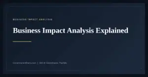 Business Impact Analysis — guide from Governance Docs