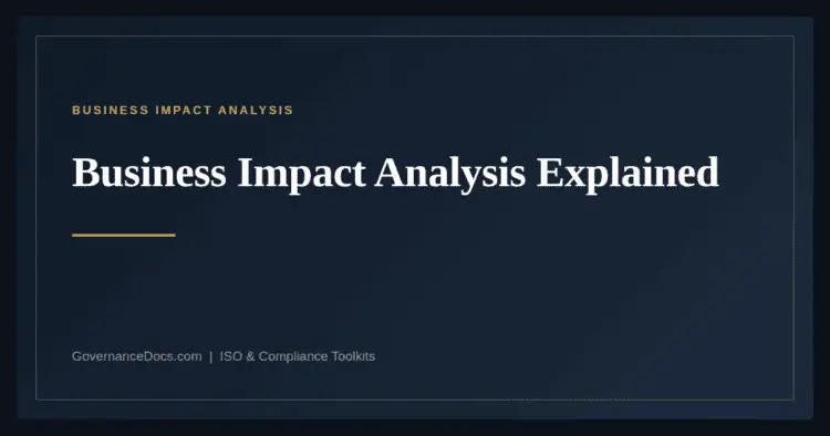 Business Impact Analysis — guide from Governance Docs