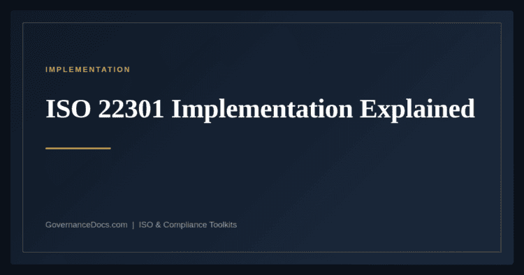 ISO 22301 Implementation — guide from Governance Docs