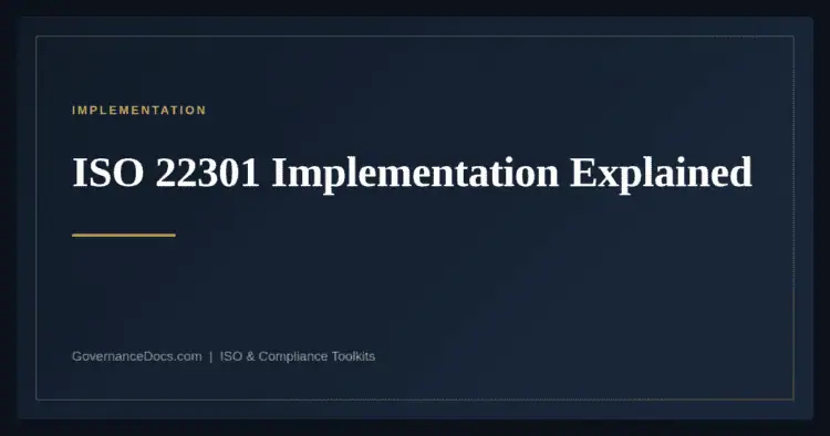 ISO 22301 Implementation — guide from Governance Docs
