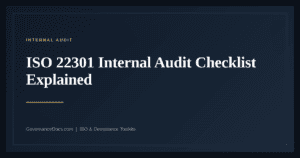 ISO 22301 Internal Audit Checklist — guide from Governance Docs