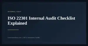ISO 22301 Internal Audit Checklist — guide from Governance Docs