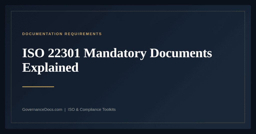 ISO 22301 Mandatory Documents — guide from Governance Docs