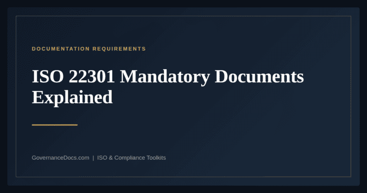 ISO 22301 Mandatory Documents — guide from Governance Docs