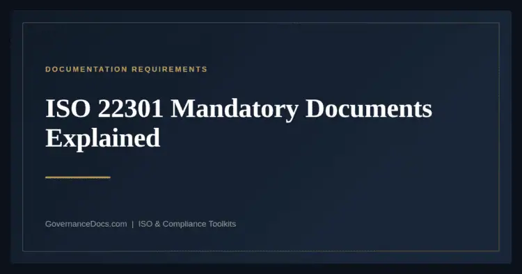 ISO 22301 Mandatory Documents — guide from Governance Docs