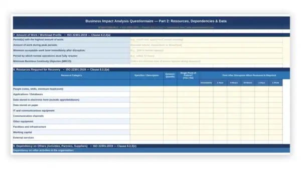 iso-22301 sample: BCMS-FORM-08-01_Business_Impact_Analysis_Tool
