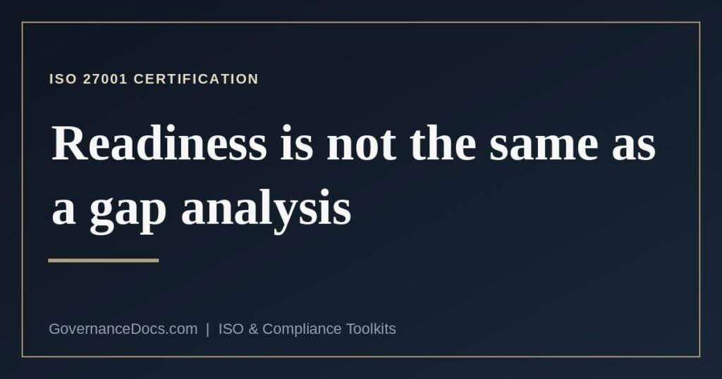 What each ISO 27001 certification audit stage tests in a readiness assessment