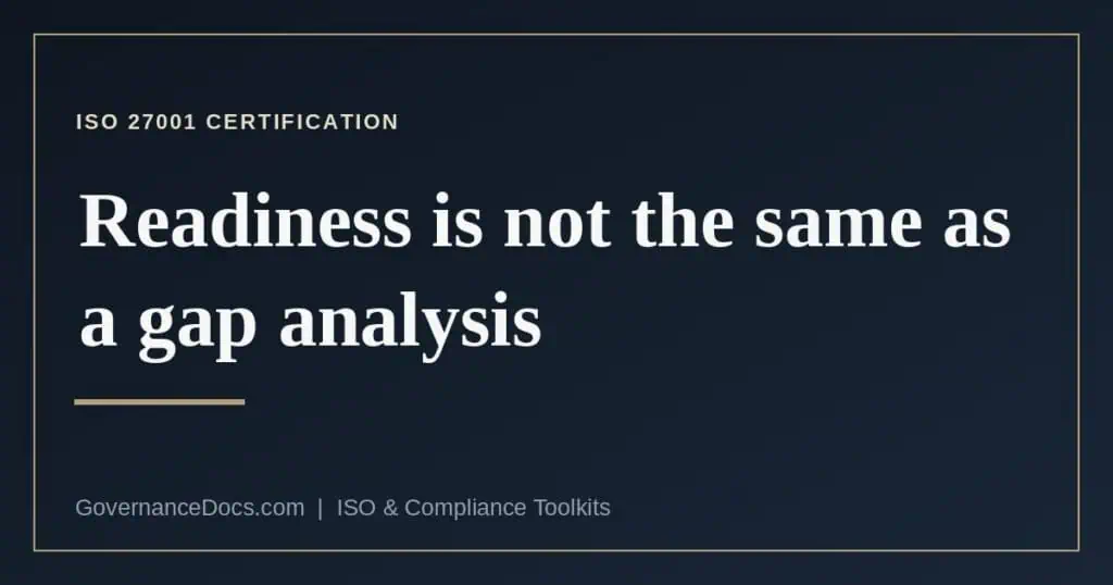 What each ISO 27001 certification audit stage tests in a readiness assessment
