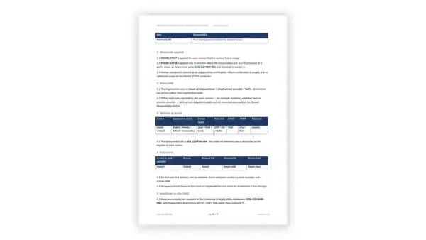ISO 27017 Toolkit sample: GDL-CLD-FND-001 - ISO 27017 and ISO 27018 Scope and Applicability Statement