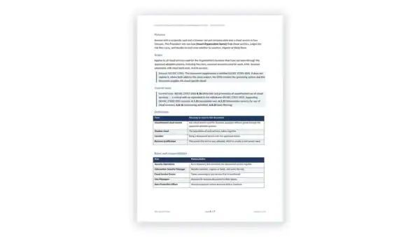 ISO 27017 Toolkit sample: GDL-CLD-OPS-006 - Unauthorized Cloud Service Detection and Response Procedure