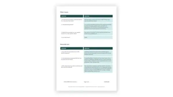 ISO 27701 toolkit sample: EXAMPLE Legitimate Interest Assessment Form