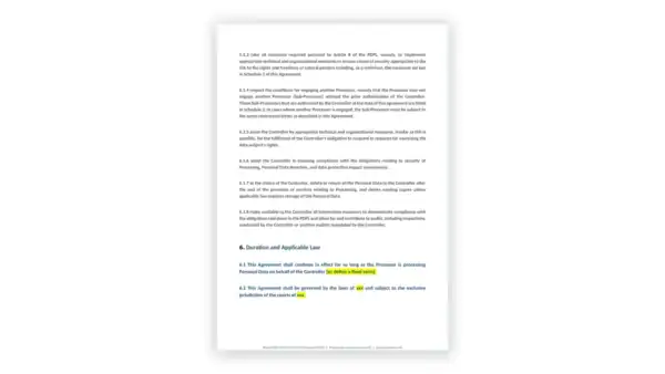 ISO 27701 toolkit sample: PIMS- DOC- A72 Data Processing Agreement