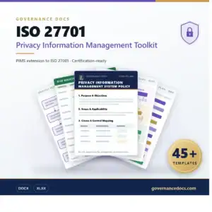 ISO 27701 Privacy Information Management Toolkit for Governance Docs.