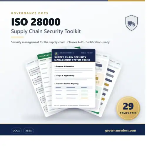 Supply chain security management system policy document from Governance Docs.
