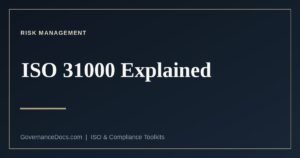 ISO 31000 risk management — principles, framework and process
