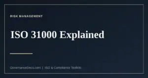 ISO 31000 risk management — principles, framework and process