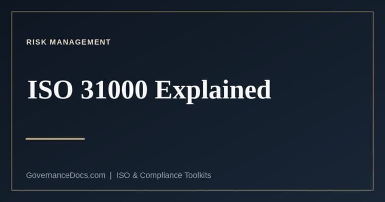 ISO 31000 risk management — principles, framework and process