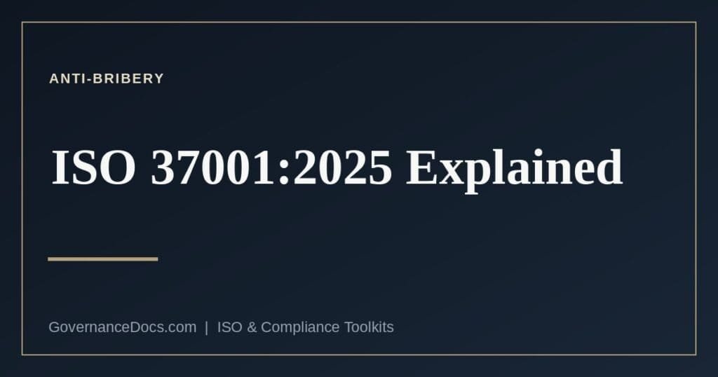 ISO 37001 anti-bribery management systems — the 2025 edition