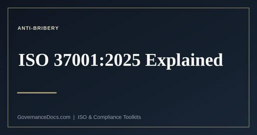 ISO 37001 anti-bribery management systems — the 2025 edition