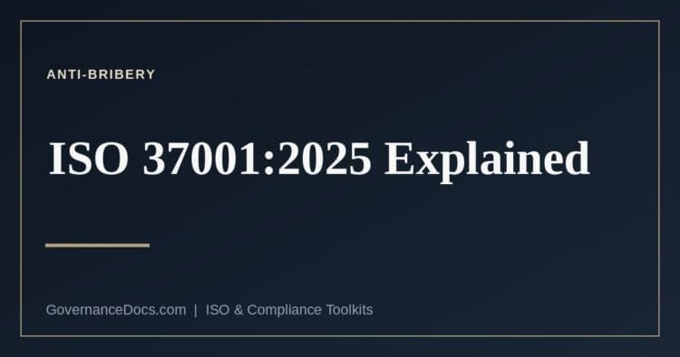 ISO 37001 anti-bribery management systems — the 2025 edition