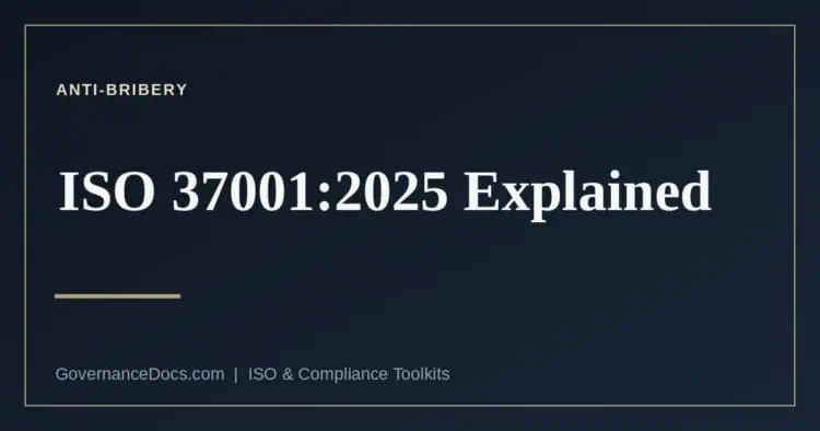 ISO 37001 anti-bribery management systems — the 2025 edition