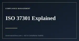 ISO 37301 compliance management systems standard