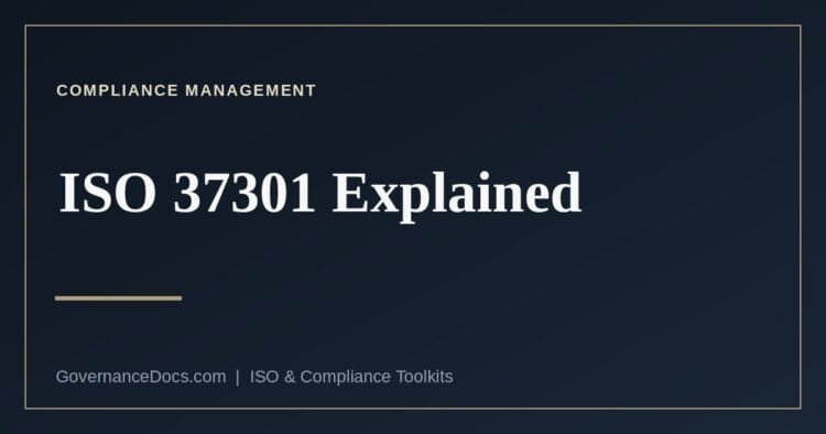 ISO 37301 compliance management systems standard