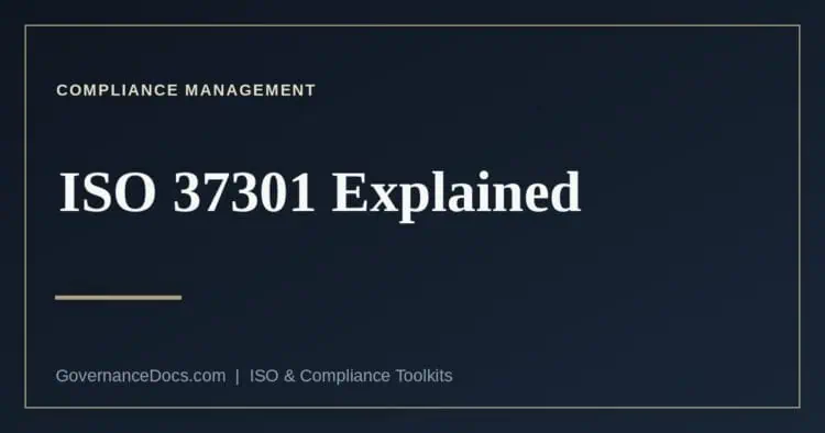 ISO 37301 compliance management systems standard