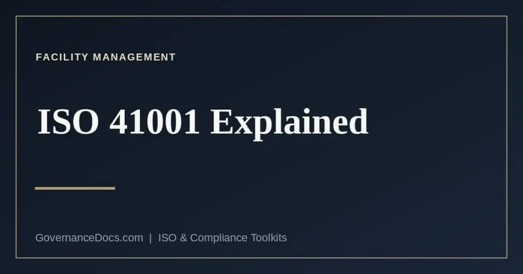 ISO 41001 facility management system requirements