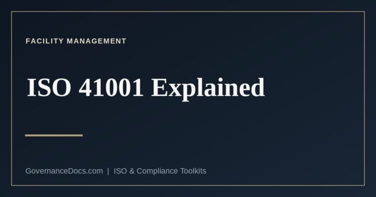 ISO 41001 facility management system requirements