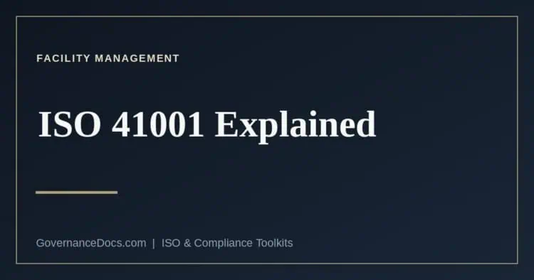ISO 41001 facility management system requirements