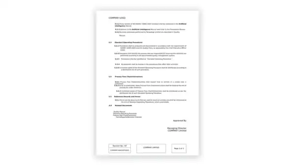 ISO 42001 toolkit sample: COMPANY_QM_SOP_0001_Artificial Intelligence System Structure