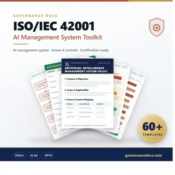 AI management system toolkit for ISO/IEC 42001 compliance.
