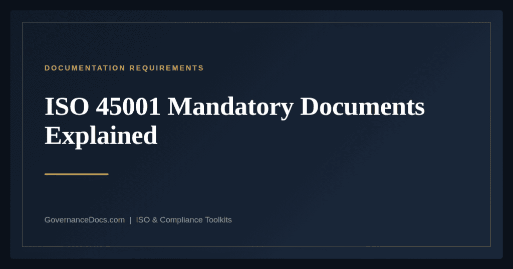 ISO 45001 Mandatory Documents — guide from Governance Docs