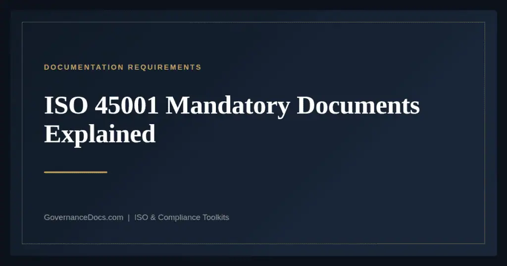 ISO 45001 Mandatory Documents — guide from Governance Docs