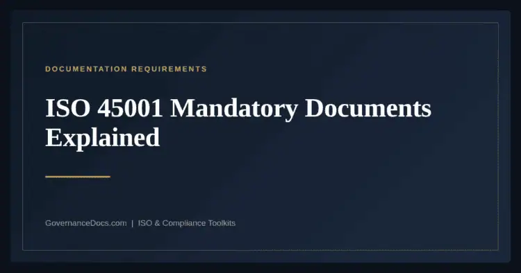 ISO 45001 Mandatory Documents — guide from Governance Docs